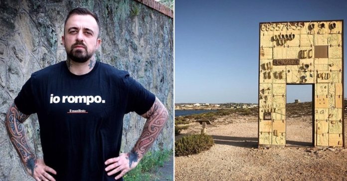 Una foto di Chef Rubio e un panorama di Lampedusa