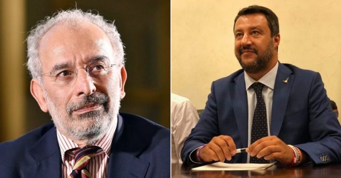 Un primo piano di Gad Lerner e Matteo Salvini