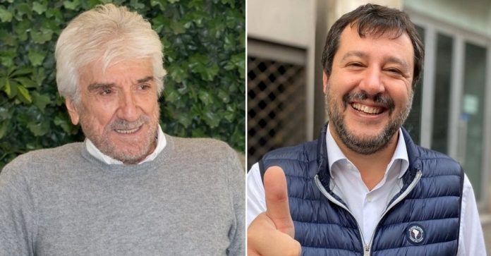 Un primo piano di Gigi Proietti e Matteo Salvini