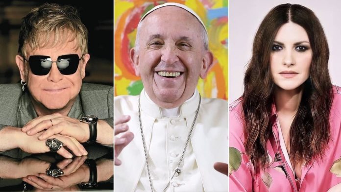 Elton John, Papa Francesco e Laura Pausini
