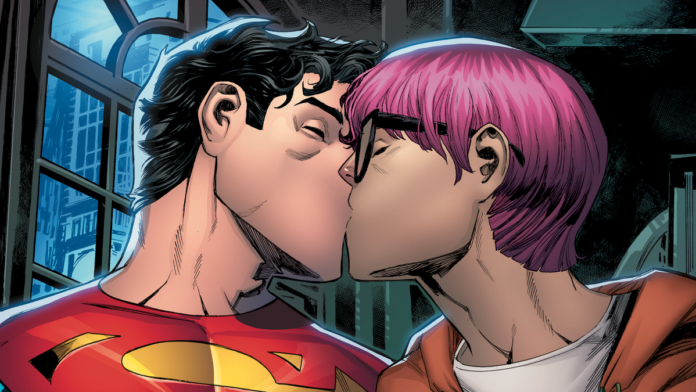 Il bacio tra Jon Kent e Jay Nakamura