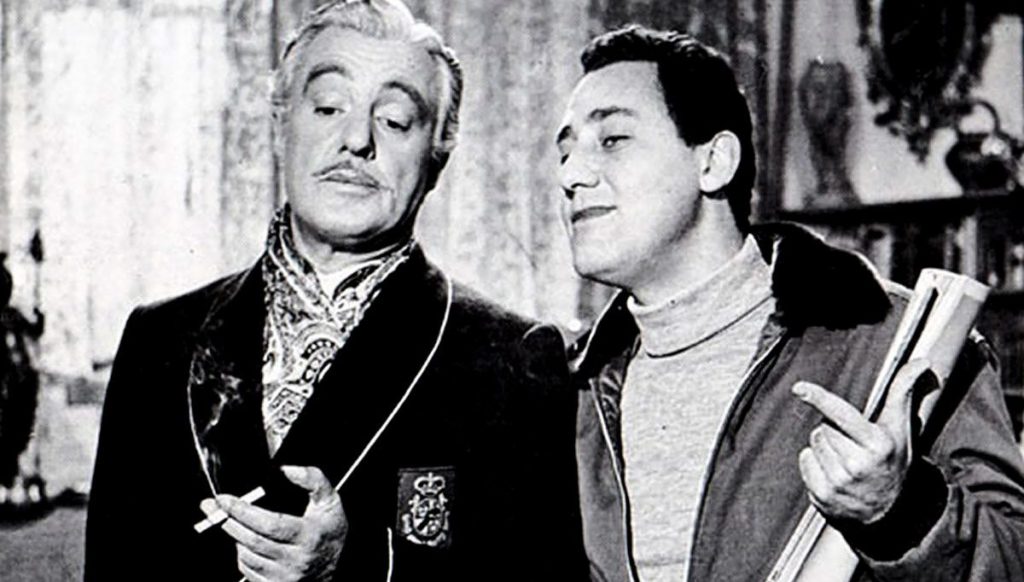 Vittorio De Sica e Alberto Sordi in una scena del film Il conte Max