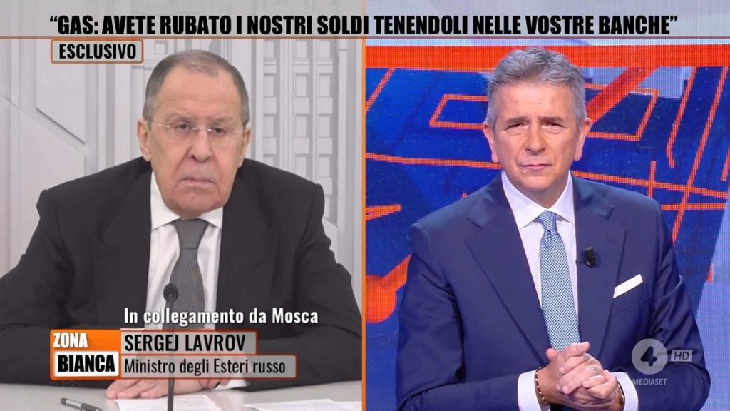 Giuseppe Brindisi intervista Sergej Lavrov a Zona Bianca