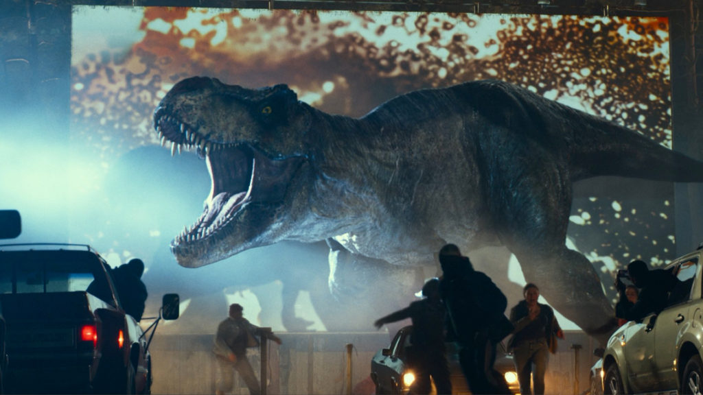 Una scena del film Jurassic World - Il dominio