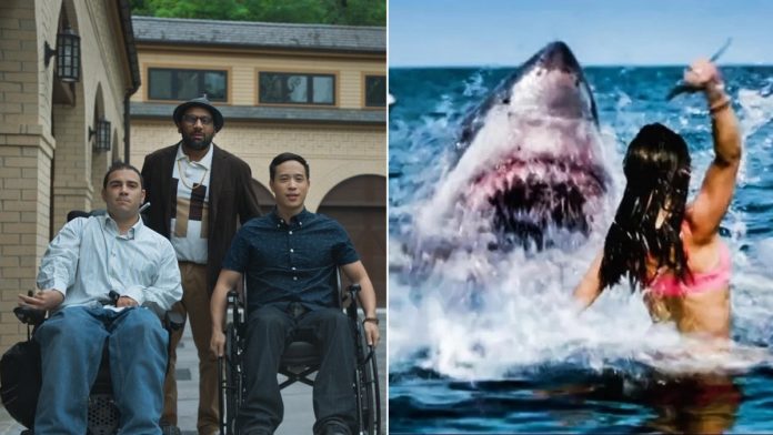 Due scene di Vieni come sei e Shark Bait, i due film al cinema dal 28 luglio