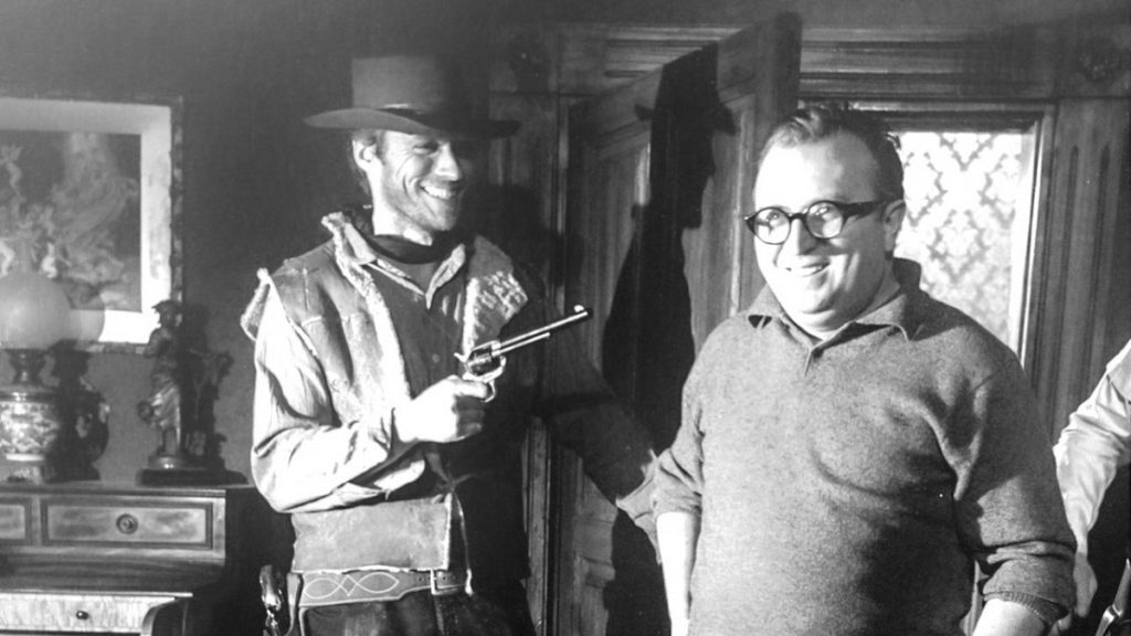 Clint Eastwood e Sergio Leone sul set di Per un pugno di dollari (1964)