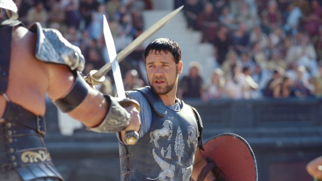 Russell Crowe in una scena del film Il gladiatore