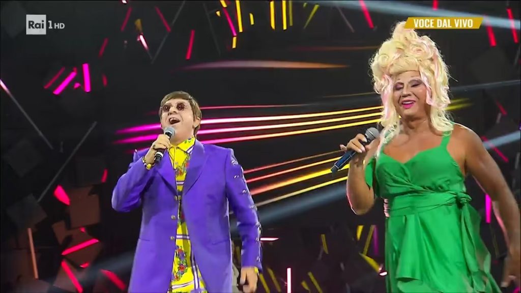 Gabriele Cirilli e Francesco Paolantoni in versione Elton John e RuPaul a Tale e quale show