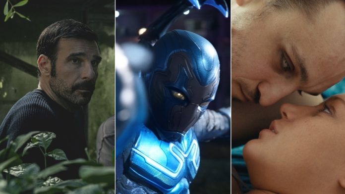 Scene di I peggiori giorni, Blue Beetle e Passages, tre dei cinque film al cinema dal 17 agosto