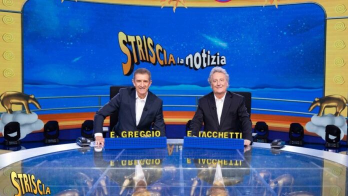 Ezio Greggio ed Enzo Iacchetti a Striscia la Notizia